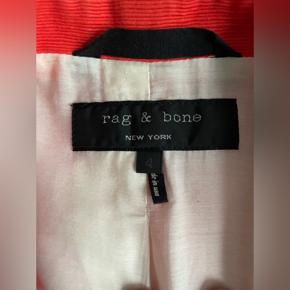 Red / orange rag&bone Women's Blazer - Picture 3 of 7